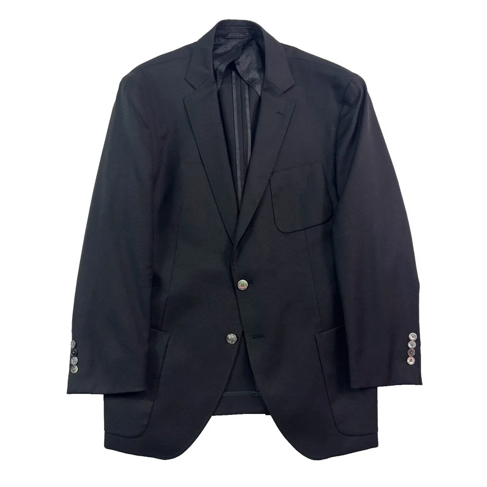 Hugo Boss 46R Black Raye7 Hopsack Blazer Jacket Sport Suit Coat Extra Slim Fit